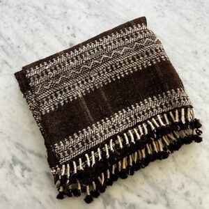 Shoppe Amber Interiors Brown and Cream Patterned Throw Blanket Alamwar Sold Out